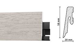 Напольный плинтус водостойкий Arbiton Fado 2400х58х20мм 16 Caucasian Oak (со структурой дерева), 1 м.п.